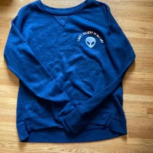 Ardene navy crew neck sweatshirt.